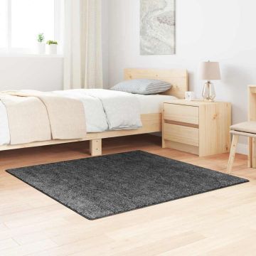 Tappeto Shaggy Antiscivolo Grigio Scuro 120 x 120 cm PP