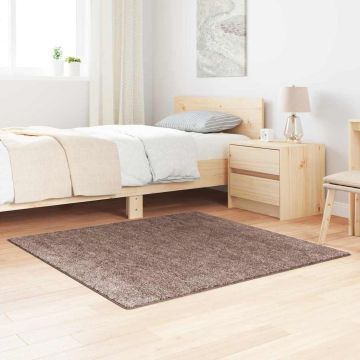 Tappeto Shaggy Antiscivolo Marrone 120 x 120 cm PP