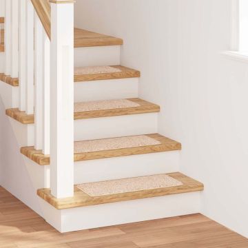 Tappetini Antiscivolo per Scale 15 pz 60 x 25 cm Crema PP