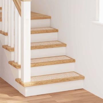 Tappetini Antiscivolo per Scale 15 pz 75 x 20 cm Crema PP