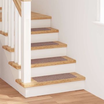 Tappetini Antiscivolo per Scale 15 pz 60 x 25 cm Marrone chiaro
