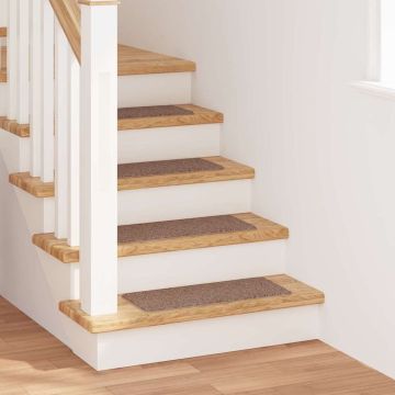 Tappetini Antiscivolo per Scale 15 pz 60 x 25 cm Marrone PP