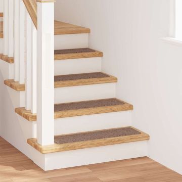 Tappetini Antiscivolo per Scale 15 pz 75 x 20 cm Marrone PP