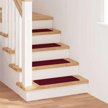 Tappetini Antiscivolo per Scale 15 pz 60 x 25 cm Bordò PP
