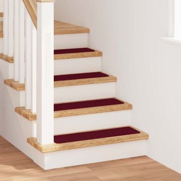Tappetini Antiscivolo per Scale 15 pz 75 x 20 cm Bordò PP