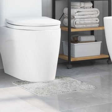 Tappeto Antiscivolo per Bagno con Taglio per Toilette Grigio PP