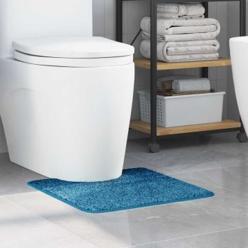 Tappeto Antiscivolo per Bagno con Taglio per Toilette Blu PP