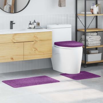 Set di tappetini antiscivolo per il bagno 3 pz Viola 50 x 80 cm