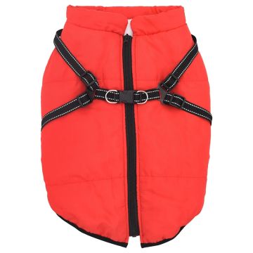 Cappotto Cani Imbracatura Impermeabile Riflettente Rosso L68