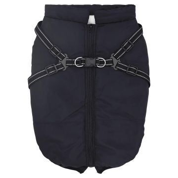 Cappotto Cani Imbracatura Impermeabile Riflettente Blu Navy L48