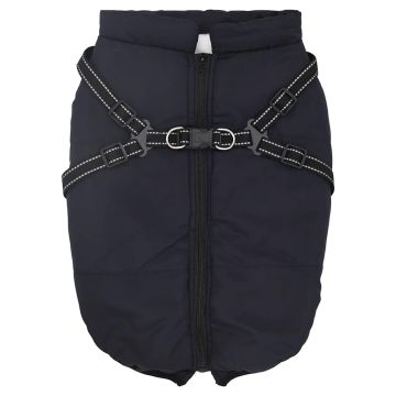 Cappotto Cani Imbracatura Impermeabile Riflettente Blu Navy L68
