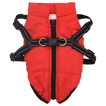 Cappotto Cani Imbracatura Impermeabile Riflettente Rosso L40