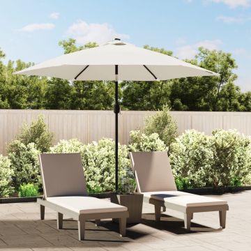 Parasole Bianco Sabbia 3 m con Palo in Acciaio