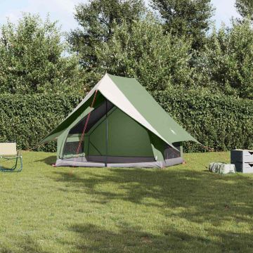 Tenda Familiare con tetto Verde e Bianco 220 x 220 x 184 cm