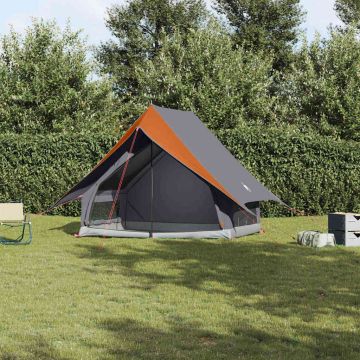 Tenda Familiare con tetto Grigio e arancione 220 x 220 x 184 cm