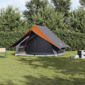 Tenda Familiare con tetto Grigio e arancione 256 x 256 x 185 cm