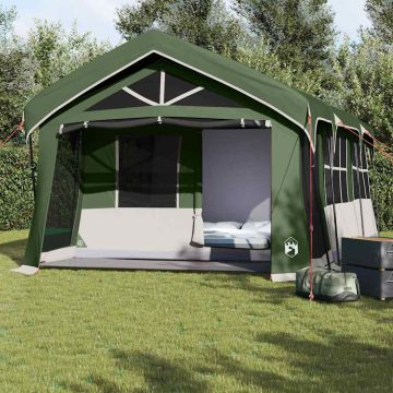 Tenda Familiare 620 x 322 x 240 cm Poliestere Verde e Bianco