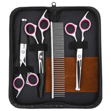Set Forbici da Toelettatura Cani 4 pz in Acciaio Inossidabile