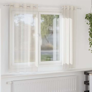 Tende in Voile con Occhielli 2 pz Crema 140x175 cm