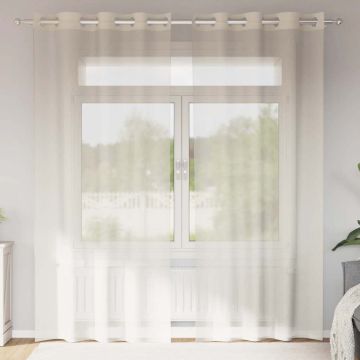 Tende in Voile con Occhielli 2 pz Crema 140x245 cm