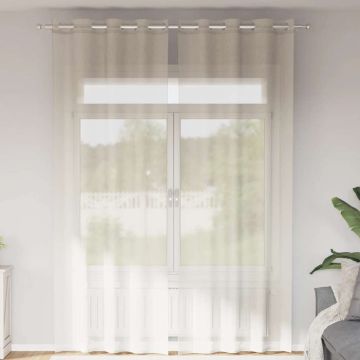 Tende in Voile con Occhielli 2 pz Crema 140x260 cm