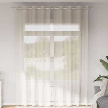 Tende in Voile con Occhielli 2 pz Crema 140x300 cm