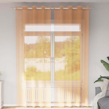 Tende in Voile con Occhielli 2 pz Arancio 140x260 cm