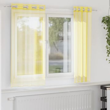Tende in Voile con Occhielli 2 pz Giallo