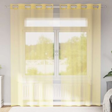 Tende in Voile con Occhielli 2 pz Giallo