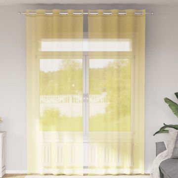 Tende in Voile con Occhielli 2 pz Giallo