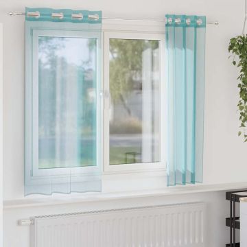 Tende in Voile con Occhielli 2 pz Turchese