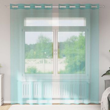 Tende in Voile con Occhielli 2 pz Turchese