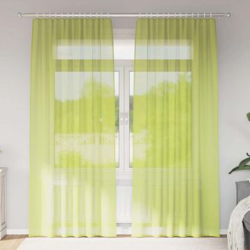 Tende in Voile con Tasche per Aste 2 pz Verde Mela