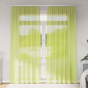 Tende in Voile con Tasche per Aste 2 pz Verde Mela