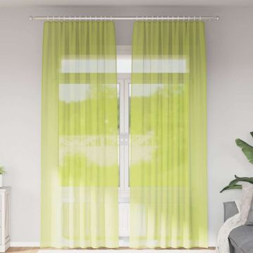 Tende in Voile con Tasche per Aste 2 pz Verde Mela