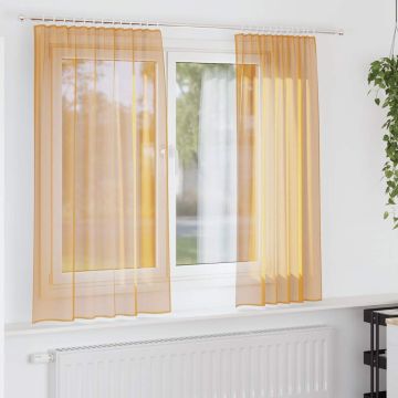 Tende in Voile con Tasche per Aste 2 pz Arancio