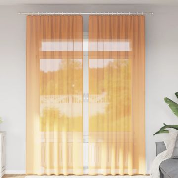 Tende in Voile con Tasche per Aste 2 pz Arancio