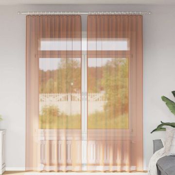 Tende in Voile con Tasche per Aste 2 pz Terracotta