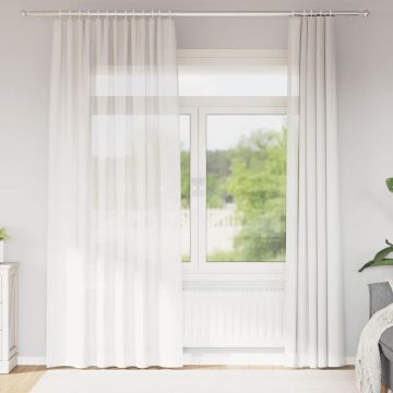 Tende in Voile con Tasche per Aste 2 pz Bianco