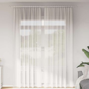Tende in Voile con Tasche per Aste 2 pz Bianco