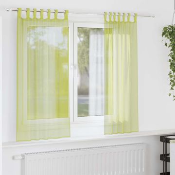 Tende in Voile con Linguetta 2 pz Verde Mela