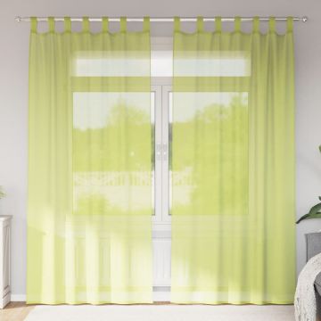 Tende in Voile con Linguetta 2 pz Verde Mela