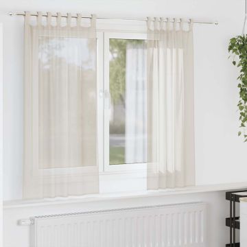 Tende in Voile con Linguetta 2 pz Crema