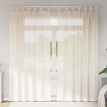 Tende in Voile con Linguetta 2 pz Crema