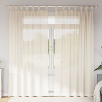 Tende in Voile con Linguetta 2 pz Crema