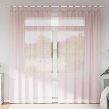 Tende in Voile con Passanti 2 pz Rosa Chiaro 140x245 cm
