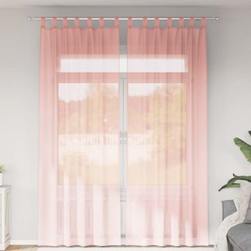 Tende in Voile con Passanti 2 pz Rosa 140x260 cm