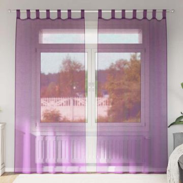 Tende in Voile con Passanti 2 pz Viola 140x245 cm