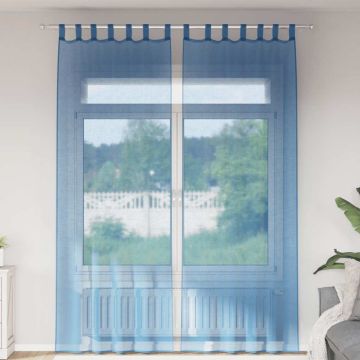 Tende in Voile con Passanti 2 pz Blu Reale 140x260 cm