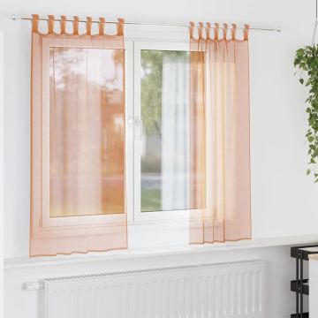 Tende in Voile con Passanti 2 pz Terracotta 140x140 cm